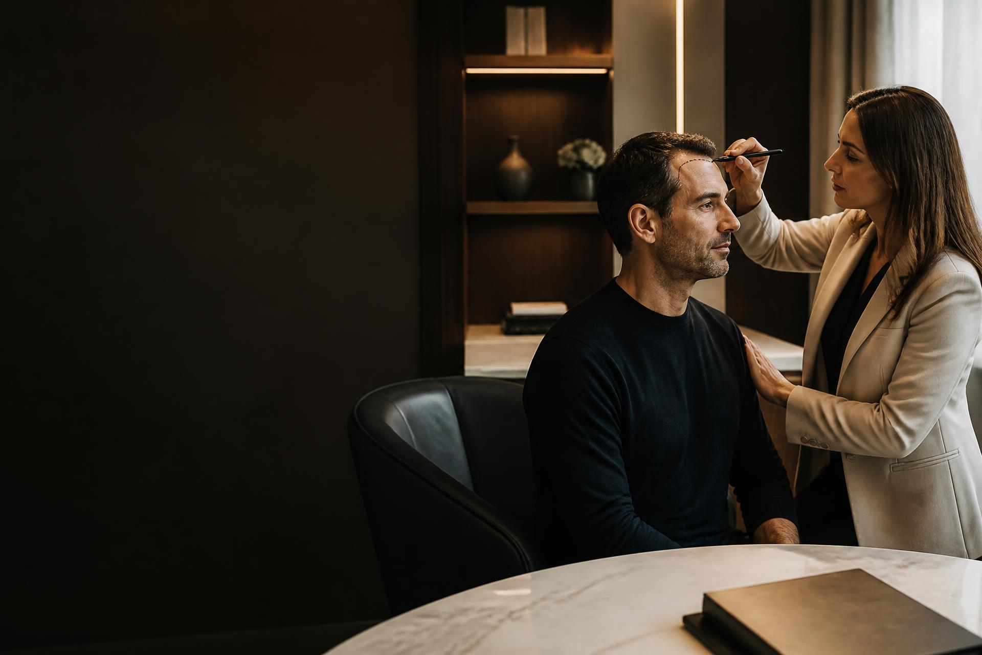 Private hairline consultation at Laurian Clinic